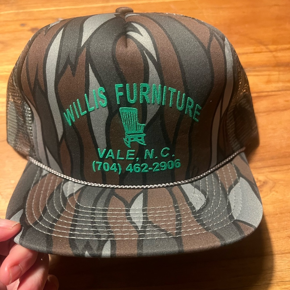 Vintage Brown and Gray Trucker Hat Willis Furniture Vale NC
